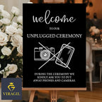 Unplugged Wedding Ceremony Yard Sign – Clear No Phone No Camera Message – Bold Outdoor Wedding Sign