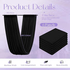 6 Panels Black Ceiling Drapes for Wedding, 5ftx40ft Ceiling Drapes Cheesecloth Sheer Fabric Curtain Wedding Arch Draping Fabric Romantic Ceilings Decorations for Weddings Party Ceremony Stage