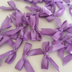 50pcs 1-1/2" Purple Satin Ribbon Bows Without Twist Ties Mini Ribbon Bows for Candy Partiy Decoration Gift Packing&Wrapping Accessoried(Purple)