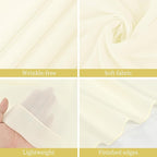 fani 6 Panels Ivory Wedding Ceiling Drapes 5ftx30ft Ceiling Drapes Chiffon Fabric Arch Draping Sheer Curtains Soft Drapery Draping Wedding Ceiling Decorations for Party Ceremony Stage Swag