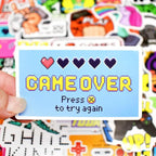 QTL Classic Gaming Stickers for Kids Video Game Stickers for Water Bottles Laptop Gamer Adults Waterproof Vinyl Packs 50Pcs