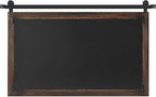 COGOOD Farmhouse Barn Door Mirror - 41 x 26 Rustic Wood Framed Wall Mirror for Bathroom, Living Room, Entryway Wall Decor (Black Brown)