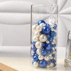 200 Pcs Vase Filler Beads White and Blue Pearl Beads for Vase No Hole Pearls for Centerpieces Vases Home Table Party Decor DIY Wedding 8/14/20mm