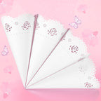 GWHOLE 100 Pcs Rose Confetti Petal Cone for Wedding Party, White