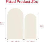 Set of 2 Arch Backdrop Cover Beige High Elastic Wrinkle-Resistant Arch Cover Spandex Fabric Thick Opaque Round Top Chiara Backdrop for Weddings Birthday Baby Shower Garden 6.6FT, 8FT