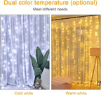 AOMIG Fairy Curtain Lights,300 LED Warm White Window Curtain String Light,8 Modes 9.8×9.8Ft Waterproof Curtain String Light USB Powered with Remote Control,Christmas String Lights for Indoor/Outdoor