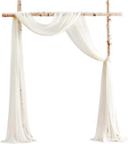 Floroom Wedding Arch Draping Fabric 2 Panels 20Ft Ivory Chiffon Fabric Drapes Arbor Drapery Wedding Ceremony Reception Swag Decorations