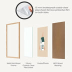 Opposite Wall - 20x30 in - Natural Solid Oak Wood Picture Frame - Lightweight, Versatile & Shatterproof - Wall Hanging Poster or Photo Frame - Wall Decor for Office, Gallery & Home