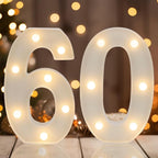 Decorative Led Light Up Numbers, 60th Birthday Decorations, Warm White Led Numbers Lights, Lighted Marquee Number Sign for Sweet 60th Party Decor