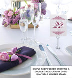 Paisley Wedding Table Numbers (Select Color/Quantity), Champagne, Burgundy, 1-55, Double Sided, Tent or Use in a Stand, Great for Parties & Restaurants - Made in the USA