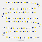46Ft Navy Blue and Yellow Circle Dots Garland Royal Blue Yellow White Hanging Paper Polka Dot Streamer for Graduation Birthday Wedding Bridal Baby Shower Nautical Ahoy Achor Party Decorations Supplies