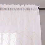 Sheer Beige Curtains 95 Inches Embroidered Branch Patterned Semi Sheer Window Treatments Rod Pocket Voile Curtain Panels for Living room, Bedroom, Yard, Patio, Villa, Parlor, Set of 2, 52"x95".