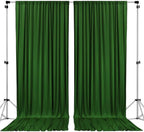 AK TRADING CO. 10 feet x 8 feet IFR Polyester Backdrop Drapes Curtains Panels with Rod Pockets - Wedding Ceremony Party Home Window Decorations - Valley Green