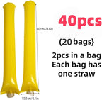 40pcs Round headTeam Spirit Boom Sticks Thunder Sticks Cheering Sticks Team Spirit Plastic Cheerleading Spirit Stick Clapper Inflatable Noise Maker Sports Supply (Yellow)