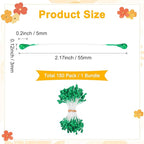 150-Pack Flower Stamens for Crafts, 5mm Double Heads Artificial Pearl Floral Pistil Mini Flower Pollens Stamens for DIY Making/Wedding/Scrapbook Decoration [Green]