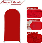bricia Wedding Arch Backdrop Stand Cover, 6.6FT Double Sided Stretchy Arch Cover Fitted Wedding Birthday Party Banquet Decoration (Red 79.2''Lx39.6''W)