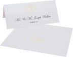Linked Hearts Place Cards, Ivory (Choose Color), Set of 150, Pre-cut and Scored - Wedding, Party, Dinner, and Special Events - Made in the USA