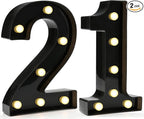 Pooqla 21st Birthday Decorations for Her Him, Light Up Number 21 for Party Table Decorations, 21st Birthday Gift for Women Men, Backdrop Wall Decor for 21st Wedding Anniversary Decoration