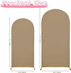 7.2FT Wedding Arch Covers Arch Backdrop Cover Arch Stand Covers Set Arch Cover Spandex Fabric Stretchy Backdrop for Wedding Birthday Party Decoration Baby Shower (Khaki)