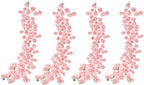 4 Pcs Pink Artificial Rose Vine Hanging Faux Flowers Garland for Wedding Anniversary Birthday Party Background Arch Garden Home Wall Room Decor