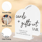 2Pcs Dessert Bar Sign Cards and Gifts Signs for Wedding Engagement Party Bridal Shower Baby Shower Table Desk Acrylic Decor