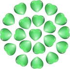 PATIKIL 20 Pcs Natural Heart Shaped Crystal Stone, 0.6 Inch Mini Polished Love Gemstone Crystal, Pocket Rock Engraved Worry Stones for Women Gifts Meditation, Bright Green