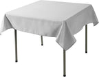Cupuamon Square Tablecloth 52x52 inch Washable Polyester Fabric Table Cloth for Wedding Party Dining Banquet Decoration（52x52,Silver）