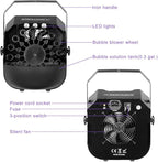 Stage Bubble Machine with Lights, Wireless Remote - Perfect for Weddings, Commercial Performances, Parties, and Carnivals