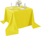 Cupuamon Square Tablecloth 90x90 inch Washable Polyester Fabric Table Cloth for Wedding Party Dining Banquet Decoration（90x90,Yellow）