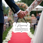 Acrylic Wedding Sign, Ring Bearer Sign, Reserved Seating Signs, for Father of The Groom, Rustic Wedding Decor Signs, Acrylic Wall Art With Ribbon for Chairs Weddings Decor and Event Party (White)