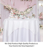 ShinyBeauty Square Tablecloth 72x72-Inch Sequin Tablecloth Overlay White Table Cover Sequined Table Cloths for Wedding White Shimmer Linen Square-Overlay for Cocktail/Cake/Dessert