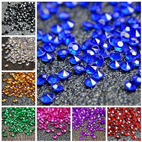 1000pcs/ Pack Wedding Table Acrylic Diamond Scatter Crystals Confetti Acrylic Gems Vase Fillers Rhinestones for Wedding, Bridal Shower, Vase Beads Decorations (12mm, Coffee)