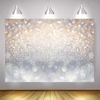 Bokeh Photography Backdrop Blue Grey Spots Sparkle (No Real Glitter) Background Weeding Baby Shower Birthdat Newborn Baby Portrait Photo Studio Props (8x6ft(96x72 inch))
