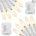 Battery Operated Christmas Lights - 16ft 50 LED String Lights with Timer, Waterproof, Warm White, 2 Pack for Indoor/Outdoor Wedding Party, Home, Garden