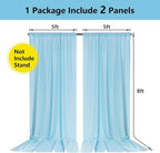 MYSKY HOME 10ft x 8ft Light Blue Backdrop Curtains for Parties, Weddings, Stage, Baby Showers, Birthdays - 5ft x 8ft, 2 Panels