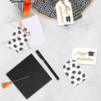 50 Pcs Graduation Gift Tags, Congrats Grad Party Favors Gift Tags for High School or Happy College Graduation Party Decoration Supplies (Orange, 2.2 * 3.5)