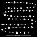 Silver 40th Birthday Decorations Number 40 Circle Dot Twinkle Star Garland Metallic Streamer Banner Backdrop for Women Mens Cheers to 40 Years 40 and Fabulous Happy 40th Anniversary Party Supplies