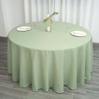 Efavormart Round Tablecloth, 120 Inch Stain & Wrinkle Resistant Washable Table Cloth, Decorative Polyester Fabric Table Cover for Banquet, Wedding, Dining - Sage Green