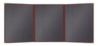 Goodsmart Pajco Style Restaurant Menu Covers – Pack of 10, Side-Load Fold-Out Menu Holders, Single Stitched Edge Clear Vinyl Menu Sleeves, Leatherette Trim Gold Corners, Burgundy, 3 View (8.5" x 11")
