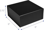 CECOBOX - Gift Boxes with Lids for Presents 6"x6"x2.75" - Matte, Collapsible Magnetic Closure Gift Box - Groomsmen & Bridesmaid Proposal Boxes, Wedding, PR, Birthdays, Holidays (Black)