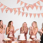 30Ft Rose Gold Party Decoration Rose Pink Triangle Pennant Banner Blush Pink Hanging Paper Flag Bunting for Graduation Wedding Bridal Shower Birthday Bachelorette Engagement Anniversary Party Supplies