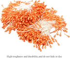 HAHIYO 700pc 3mm Orange Pearl Double Head Flower Pistil for Flower Making and Scrapbook Decoration
