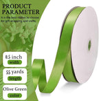 Olive Green Satin Ribbon Double Faced Satin 1/2 inch x 55Yards Polyester Ribbon for Gift Wrapping Crafts Wedding Decoration Bows Ornaments Party Bouquet Floral Arrangement