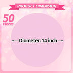50 Pieces Pink Paper Place Mats Light Pink Round Disposable Table Mats Decorative Placemats for Wedding Bridal Shower Pink Birthday Party Dining Decor