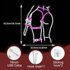 Lady Neon Sign Dimmable USB Powered Girl Back Neon Light for Wall Decor LED Woman Knife Light Up Sign for Girls Room Bedroom Party Man Cave(16.7 * 12.8 in)