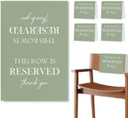 Reserved Seating Chair Signs, This Row Is Reserved Pew Cloths Seating Placeholder for Church Pews, Sage Green Wedding Decorations for Reception Parties Event (Sage Green, 4 PCS)