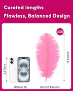 NEWONG 30pcs Pink Ostrich Feathers Natural Bulk 9-12inch(23-30cm) Vase Craft Wedding Home Party Centerpieces Christmas Day Decoration