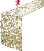 VHH Sequin Table Runner 12 x 108 inches Champagne Table Runner, Glitter Runner for Party Wedding Birthday, Party Spring Easter Rustic, Birthday Supplies Decorations (1 Pack).