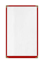 Goodsmart Restaurant Menu Covers – 25 Pack Red 2-View, Top-Loading Menu Holders, Vinyl & Plastic Café Menu Covers, Clear Menu Sleeves, Fits 8.5" x 14", Leather-Style Design, Gold Corners