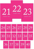 Andaz Press Table Numbers 21-40 on Perforated Paper, Fuchsia, 4x6-inch Single Sided Sign, 1-Set, For Weddings, Graduation